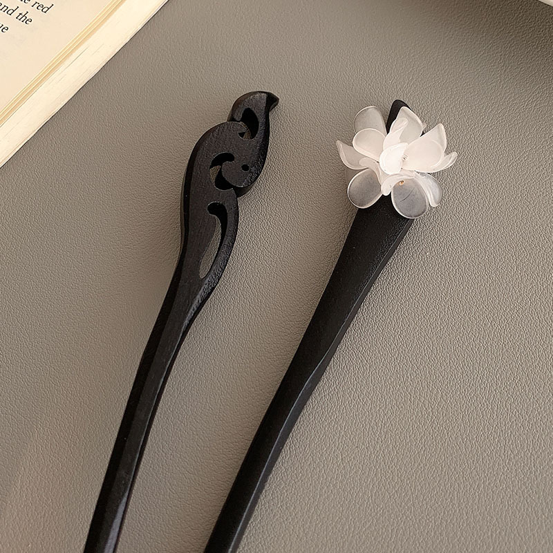 Hairpin Antique Style Wooden Hair Clasp Female Flower Hair Clasp Classical Jewelry Hairpin Headdress for Han Chinese Clothing Hairpin High-Grade Hair Accessories Wholesale