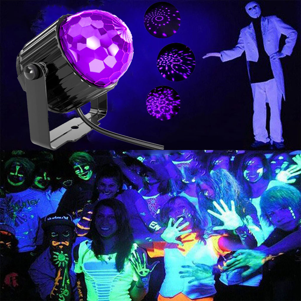 Purple Light Small Magic Ball 6W Uv Black Light Party Gathering Light Halloween Christmas Carnival Ktv Bar