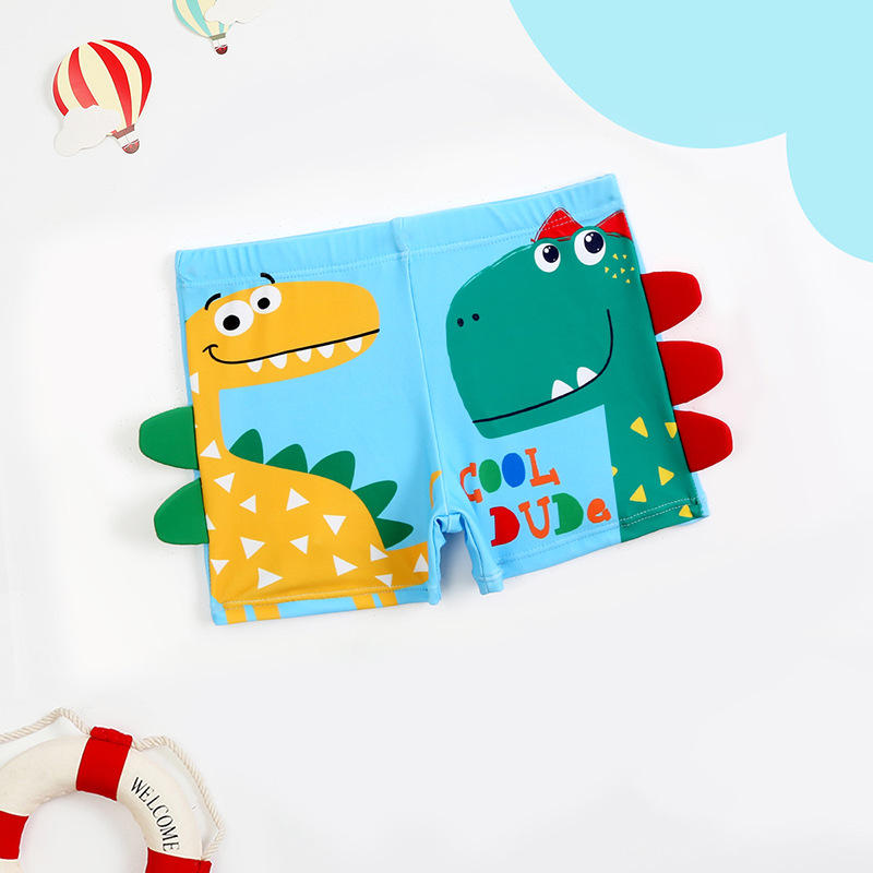 2022儿童泳裤男孩游泳裤大中小平角泳裤卡通印花立体图案婴幼儿
