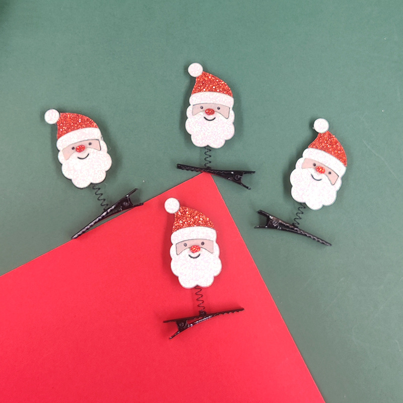 Christmas Barrettes Headdress Santa Claus Hairpin Children's Hair Accessories Christmas Snowman Elk Decoration Clip