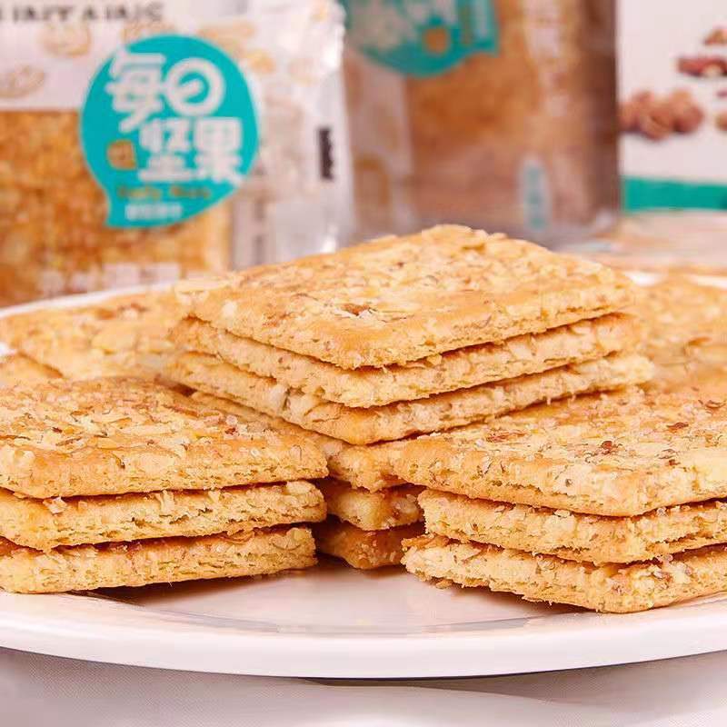 顺旺每日坚果花生腰果味营养饼干下午茶点心358g盒装整箱12盒