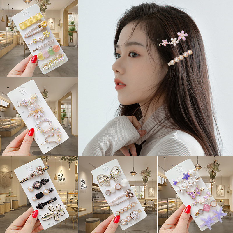 2023 New Korean Style Girl Popular Pearl Barrettes Bobby Pin Barrettes Bangs BB Clip Broken Hair Side Hairware