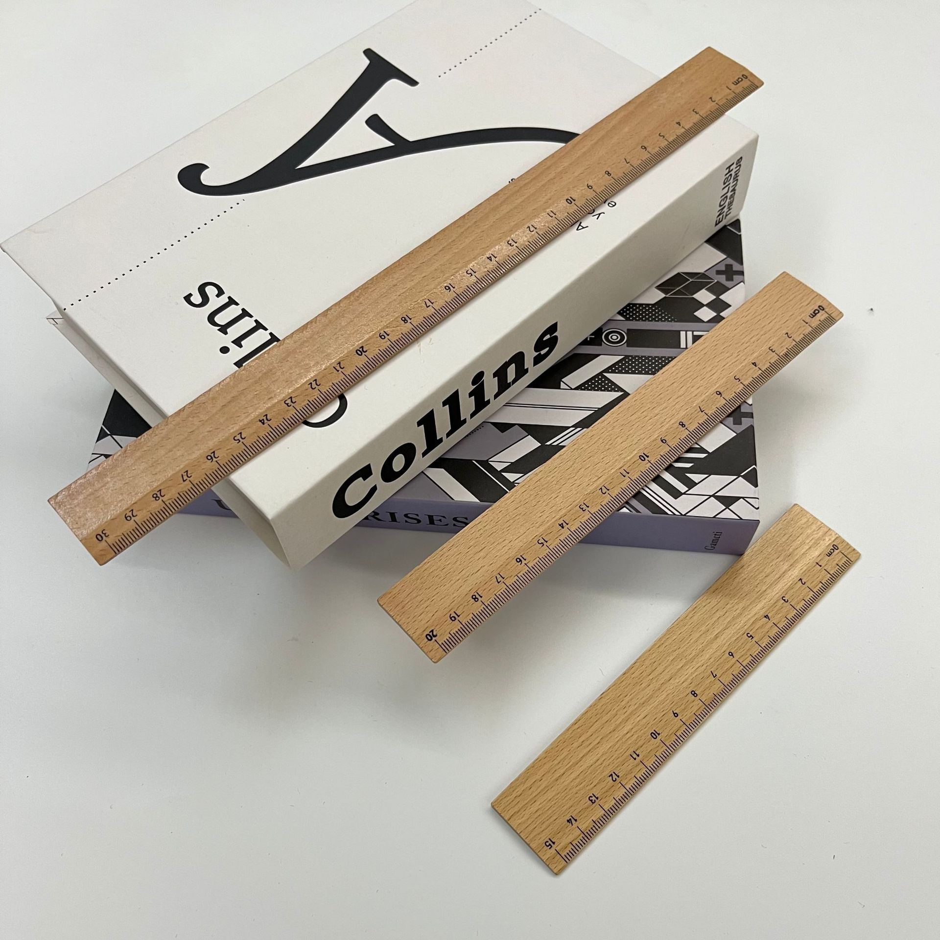 榉木直尺子批发15cm 20cm 30cm学生木制专用尺 纪念品尺子 绘图尺