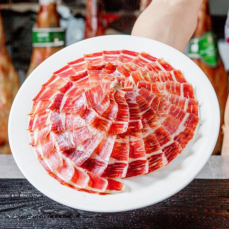 西班牙伊比利亚白标黑猪橡果火腿48个月风干整腿切片即食生吃