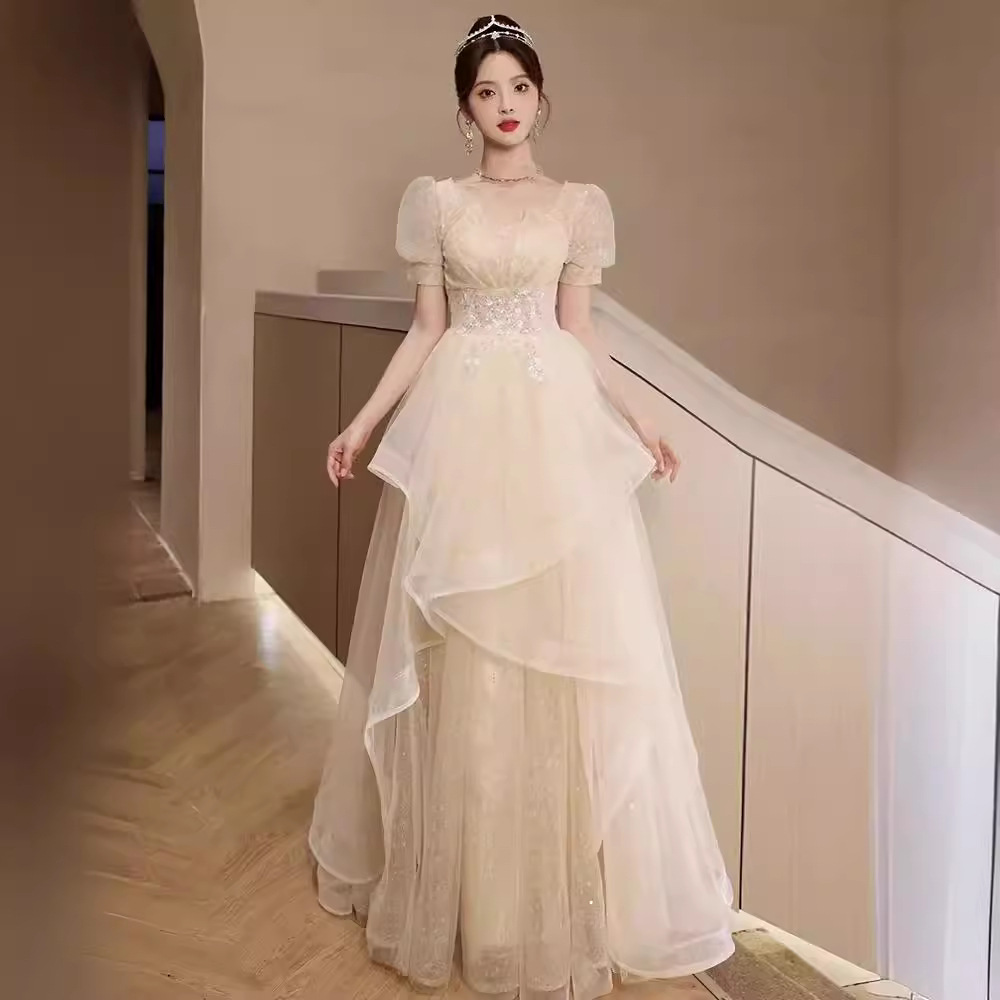 高级感晚礼服女宴会轻奢小众艺考演出成人礼高端主持人礼服裙显瘦