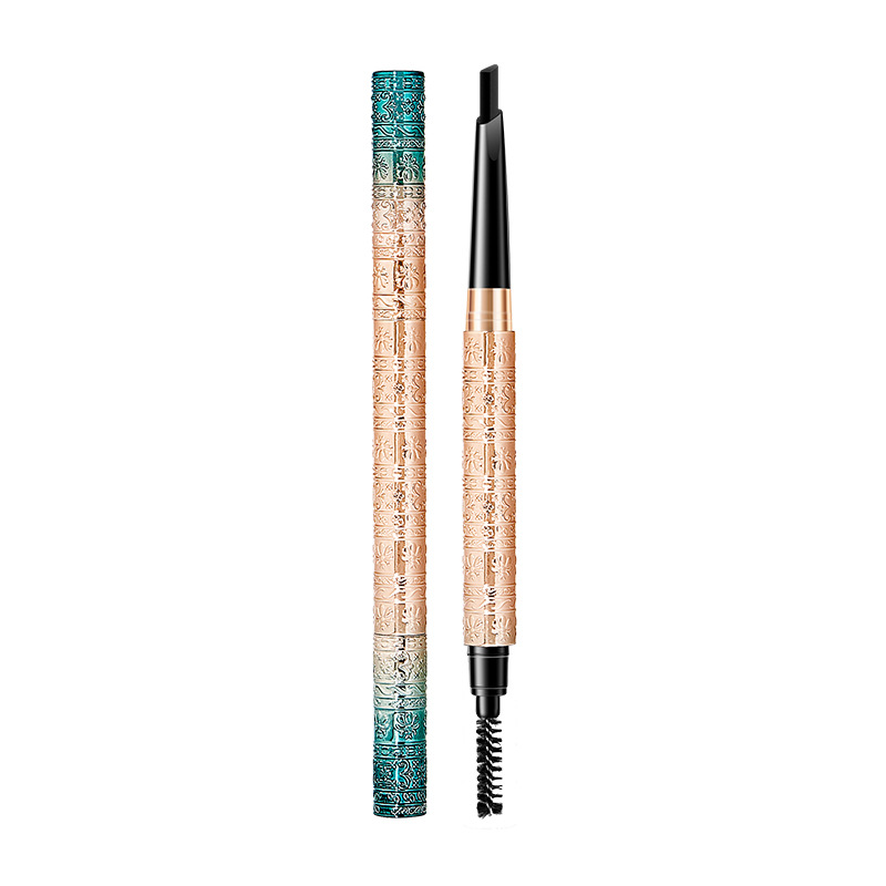 Double-Headed Triangle Eyebrow Pencil with Brush Automatic Waterproof Rotation Sweat-Proof Three-Dimensional Long Lasting Non Smudge Natural Wholesale Authentic