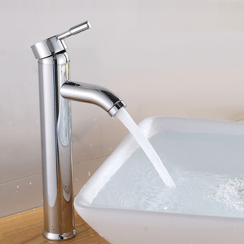 Faucet Table Basin 304 Stainless Steel Brushed High Mixed Single Cold Art Basin Washbasin Faucet