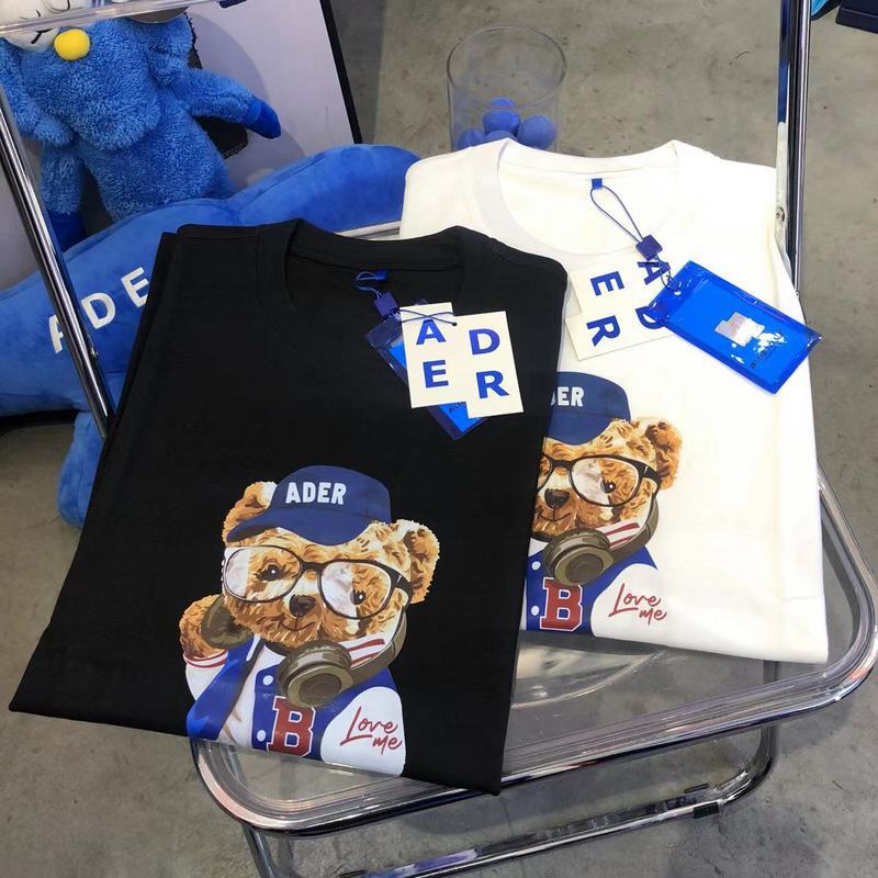 潮牌ader 22年夏季新款宽松纯棉圆领熊博士印花毛绒小熊男女情侣