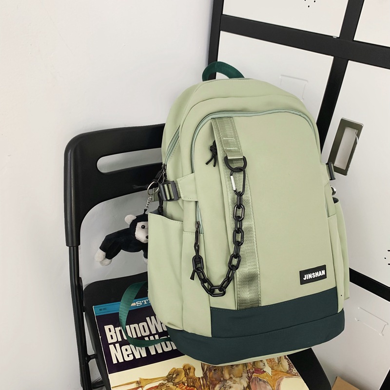 New Middle School Student Schoolbag Wholesale Korean Casual Fashion Color Matching Backpack Large Capacity Mori Style Trendy Backpack