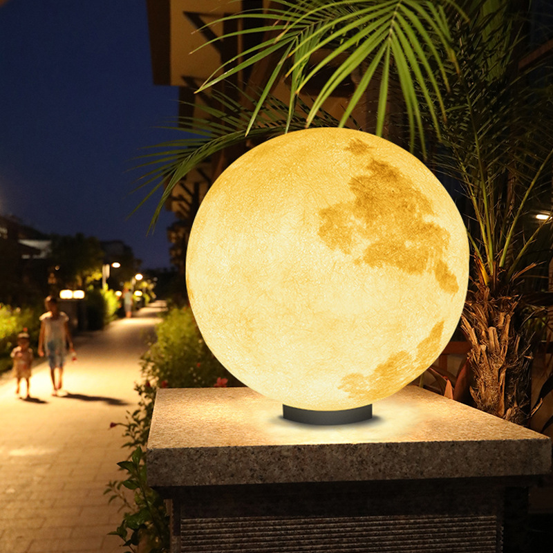 北欧现代简约户外防水月球灯别墅庭院围墙灯入户大门口柱头灯