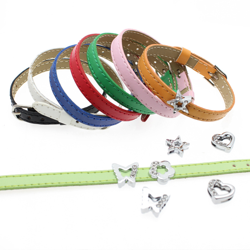 PU Leather Imitation Leather Wrist Strap Wearable 8mm Letter Drip Ornament DIY Personalized Bracelet Strap