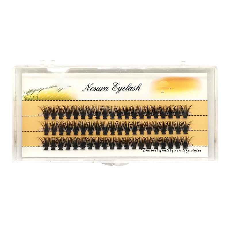 Thick 40D Hot Melt Individual False Eyelash False Eyelashes Super Curling Three-Dimensional Big Eye Handmade in Stock Wholesale European and American Stage Makeup