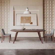 实木岩板餐桌小户型现代简约白蜡长方形北欧家桌椅餐桌椅组合老式