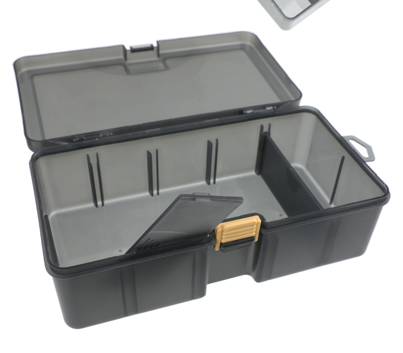 双层路亚饵收纳盒 便携大号假鱼饵盒钓鱼小配件收纳微物路亚饵盒