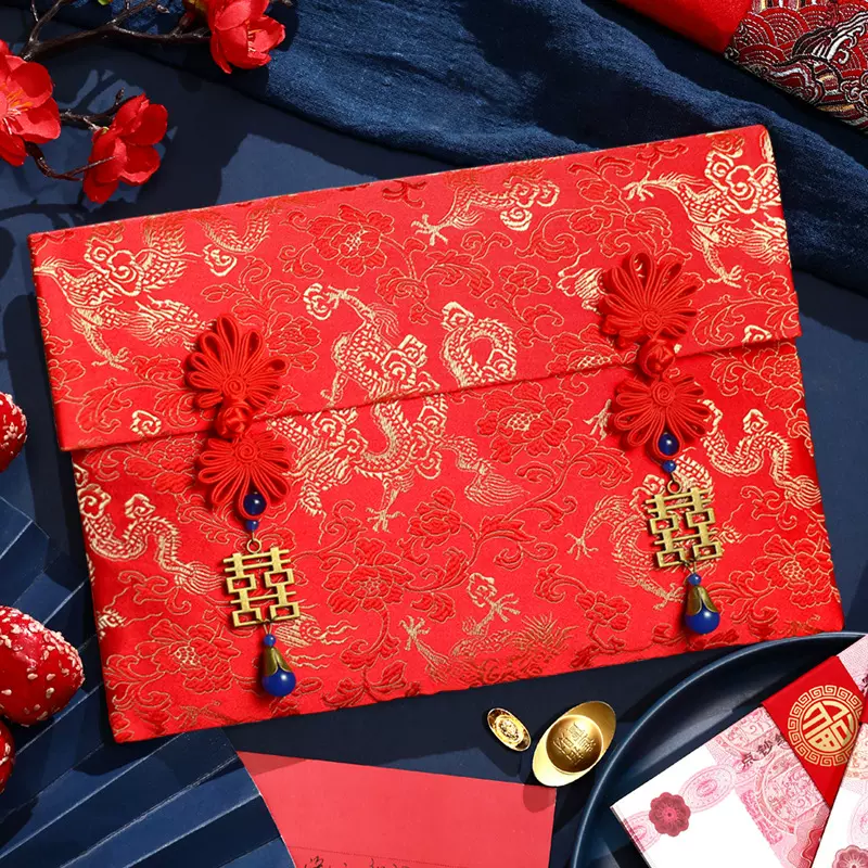刺绣创意万元大布艺红包袋利是封锦缎特色个性结婚织锦红包