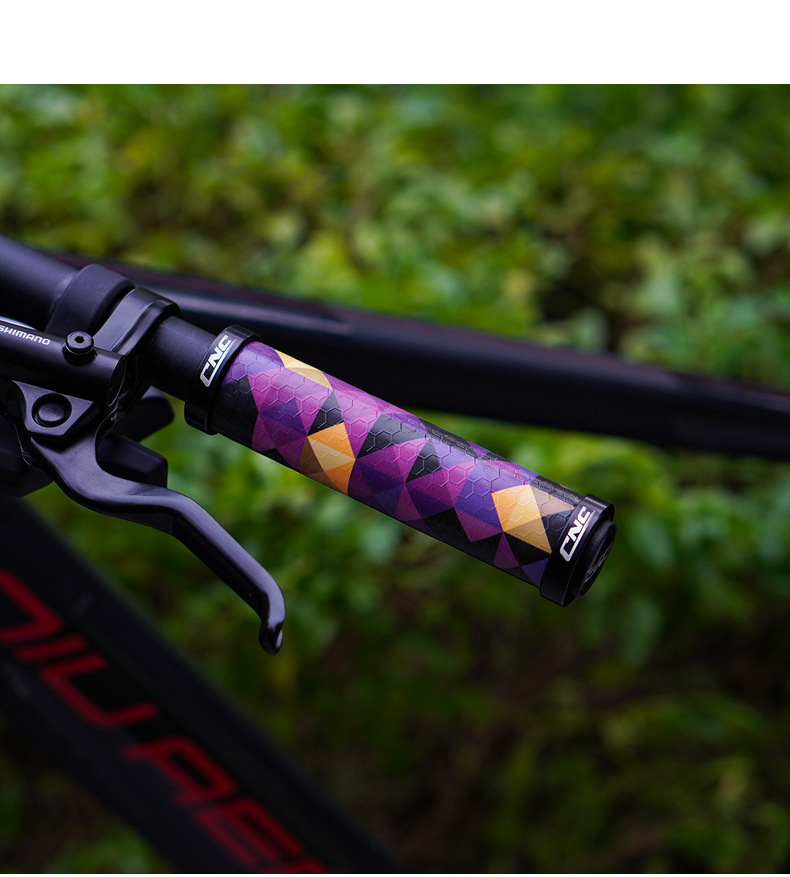 cnc山地车创意把套防滑减避震车把套双边锁死自行车硅胶方格把套