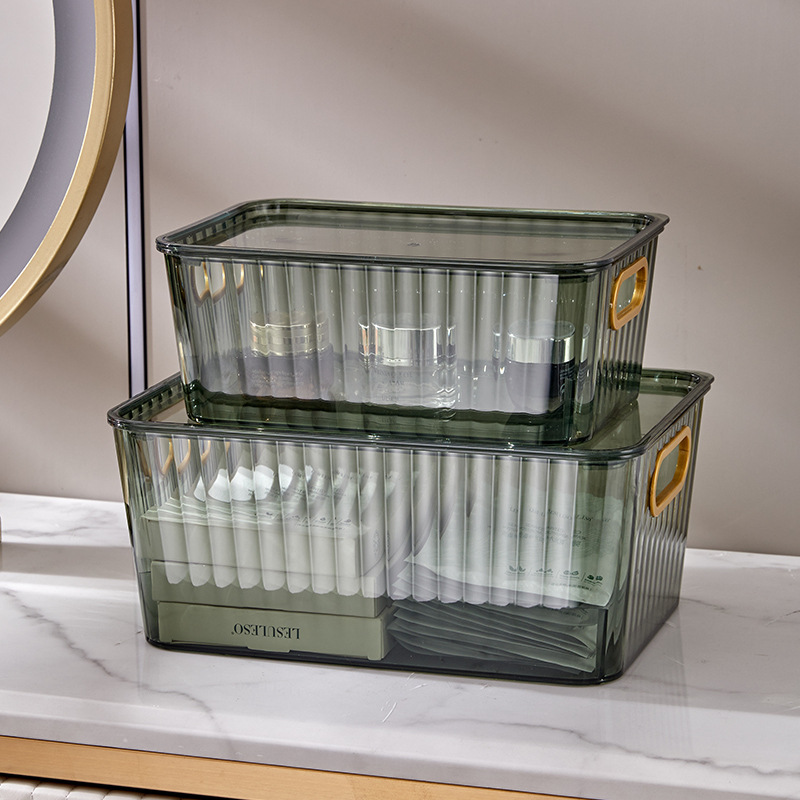 Desktop Storage Box Transparent Cosmetic Mask Finishing Box Snack Basket Household Kitchen Sundries Storage Box