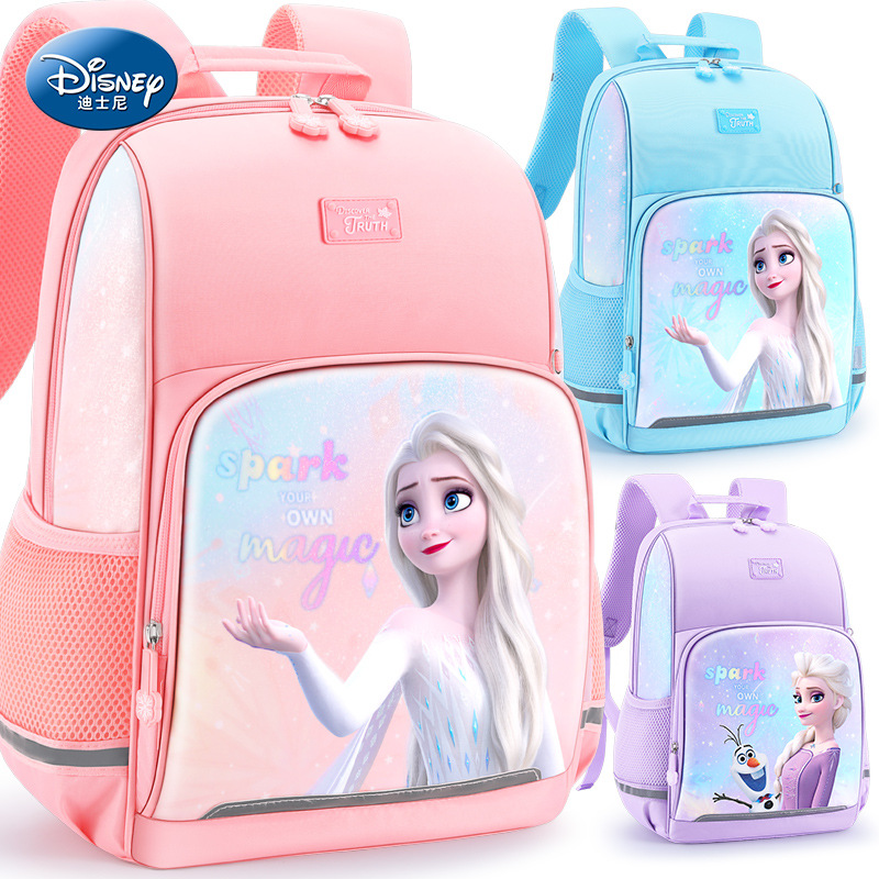 primary school children‘s schoolbag female girl elsa girl girl first grade to three 2023 new disney lightweight