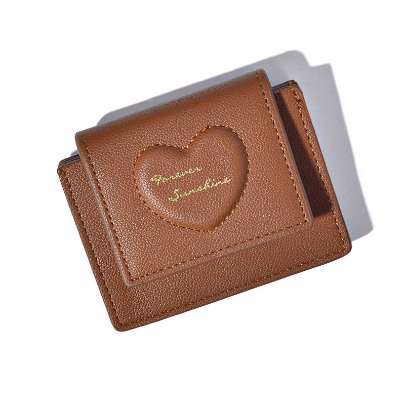 Macaron Color ~ Dongxin Ins Korean Style Women's Small Wallet Wholesale Love Embossed Pu Short Coin Purse Wallet