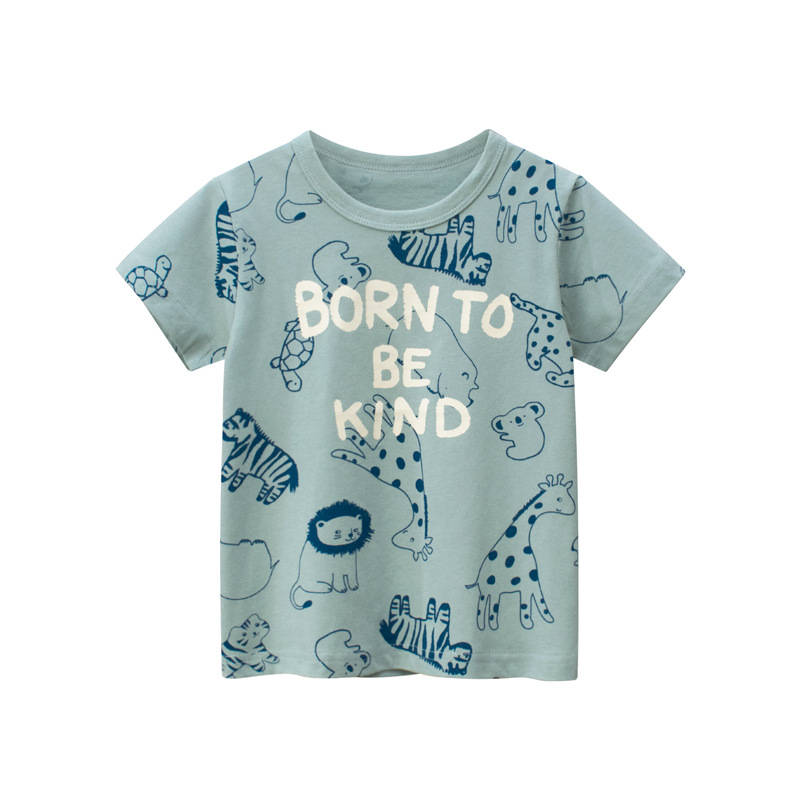 2024 Summer Korean Style Children's Wear New Product 27Kids Short Sleeve T-shirt Male Baby Clothes Wholesale One Piece Consignment