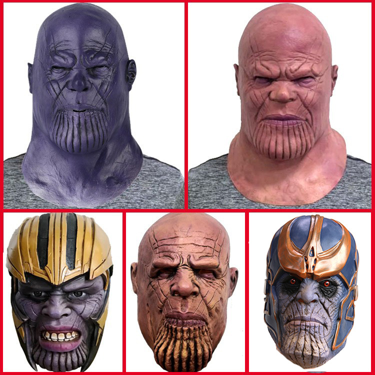 新款灭霸外贸复联4终局之战灭霸乳胶头套面具万圣节漫威周边-阿里巴巴
