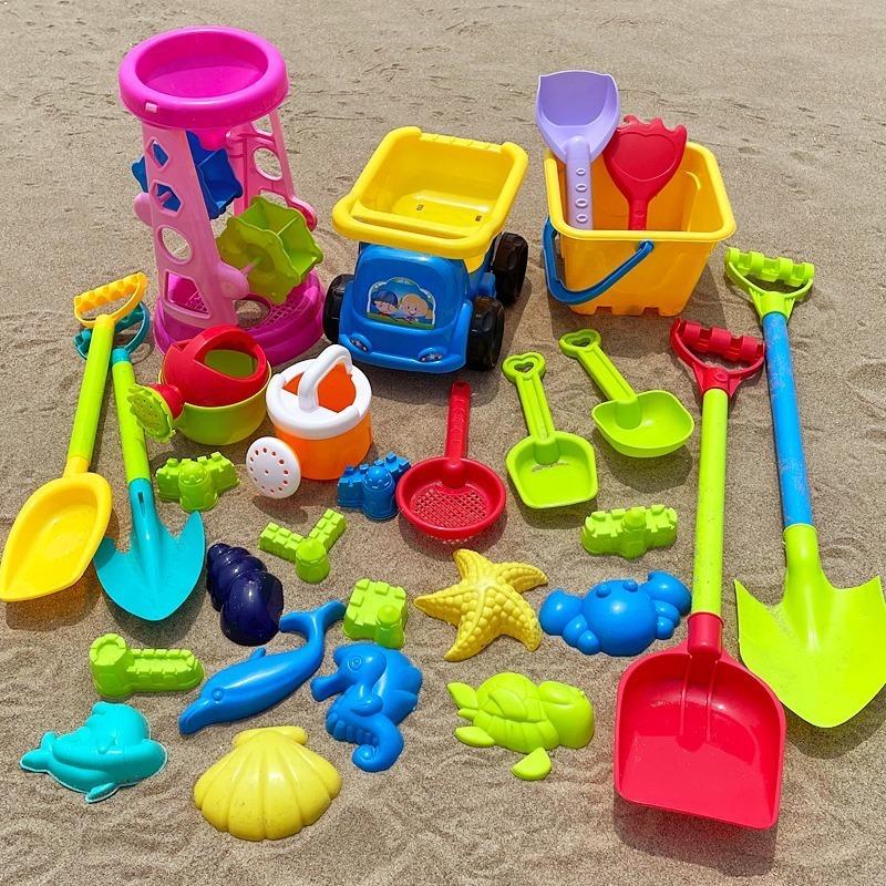 沙池玩具批发儿童沙滩玩具套装宝宝戏水玩沙沙漏决明子沙滩桶工具