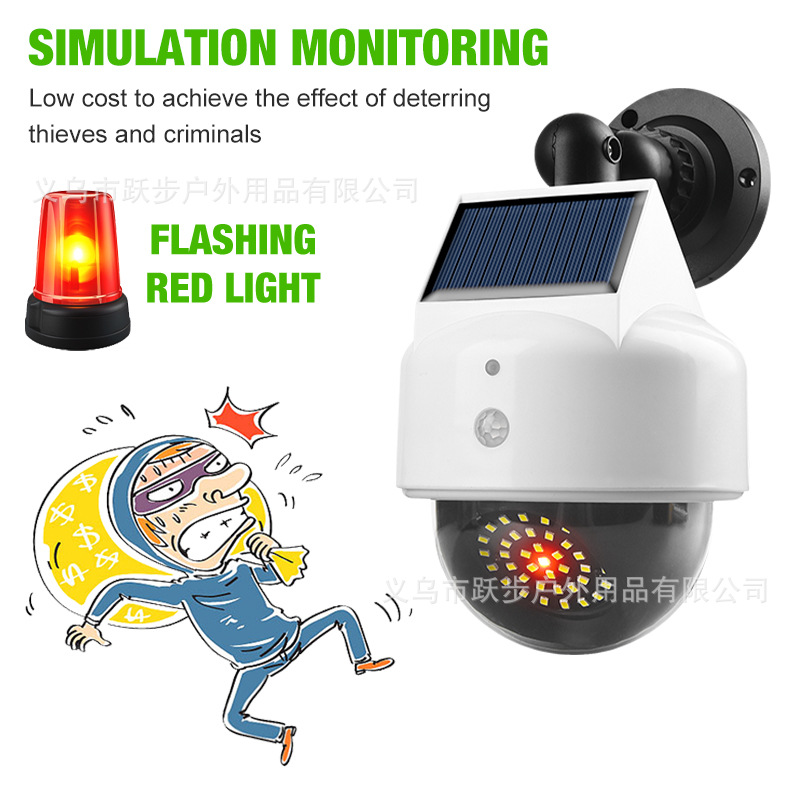 New Solar Human Body Induction Simulation Monitor Lamp Fake Camera Remote Control Lights Power Failure Emergency Street Lamp Wall Lamp