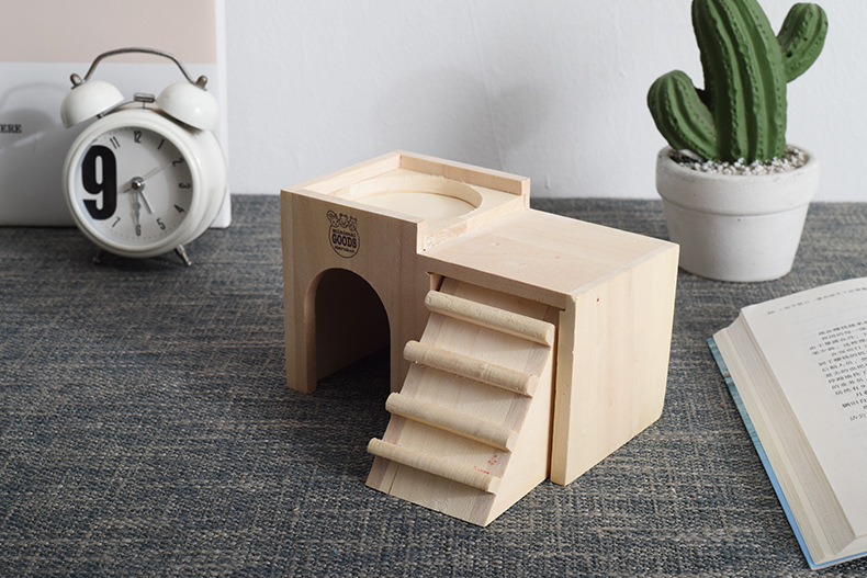 木质仓鼠窝 亚马逊木质宠物窝松鼠鼠房子定制diy小型宠物房子