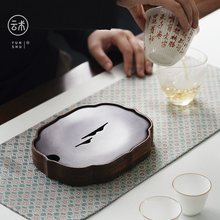 中式重竹茶盘储水式茶托干泡台家用竹制壶承复古小型蓄水壶托