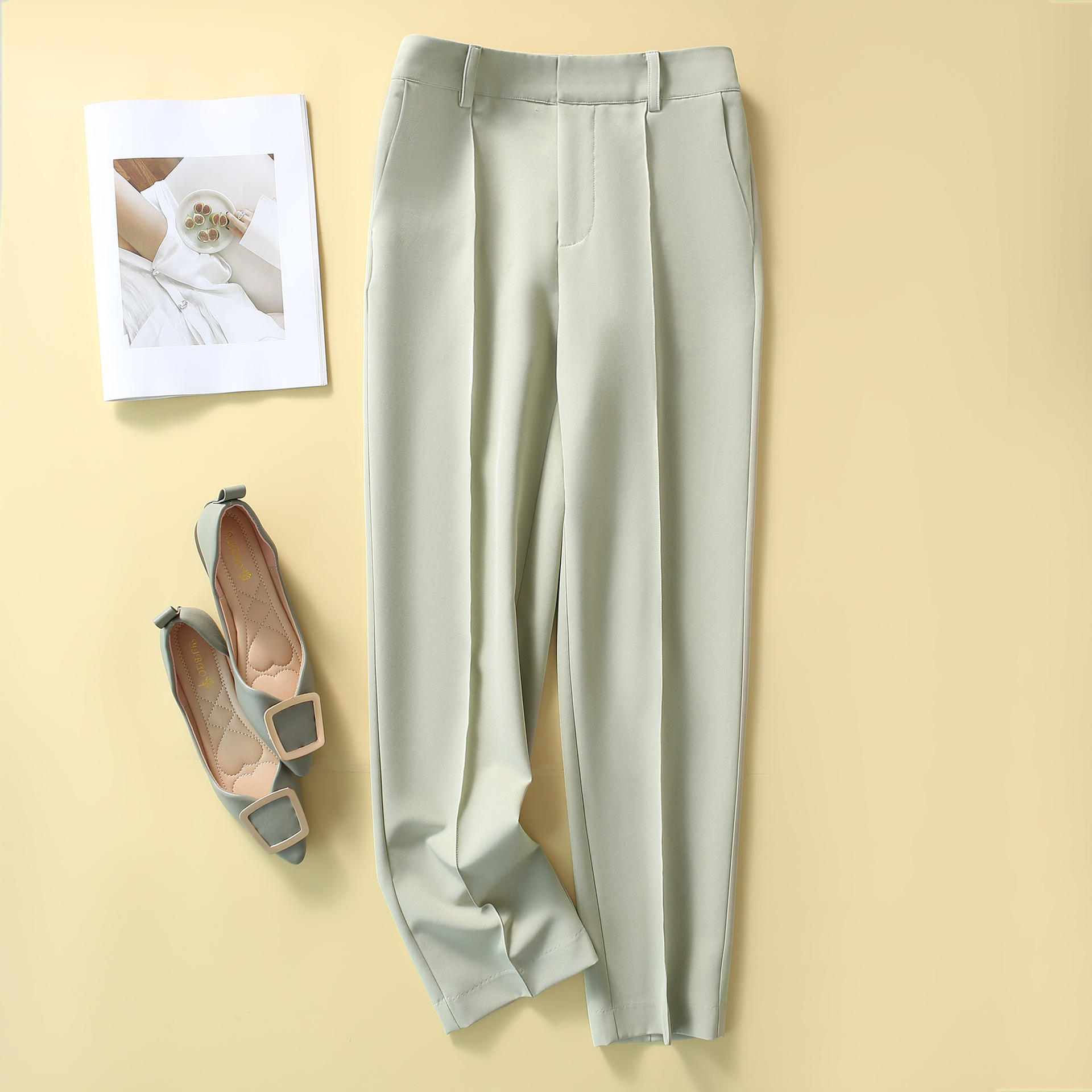 zoj气质通勤西装裤女装裤子女2022春夏季新款西裤垂坠感女裤批发