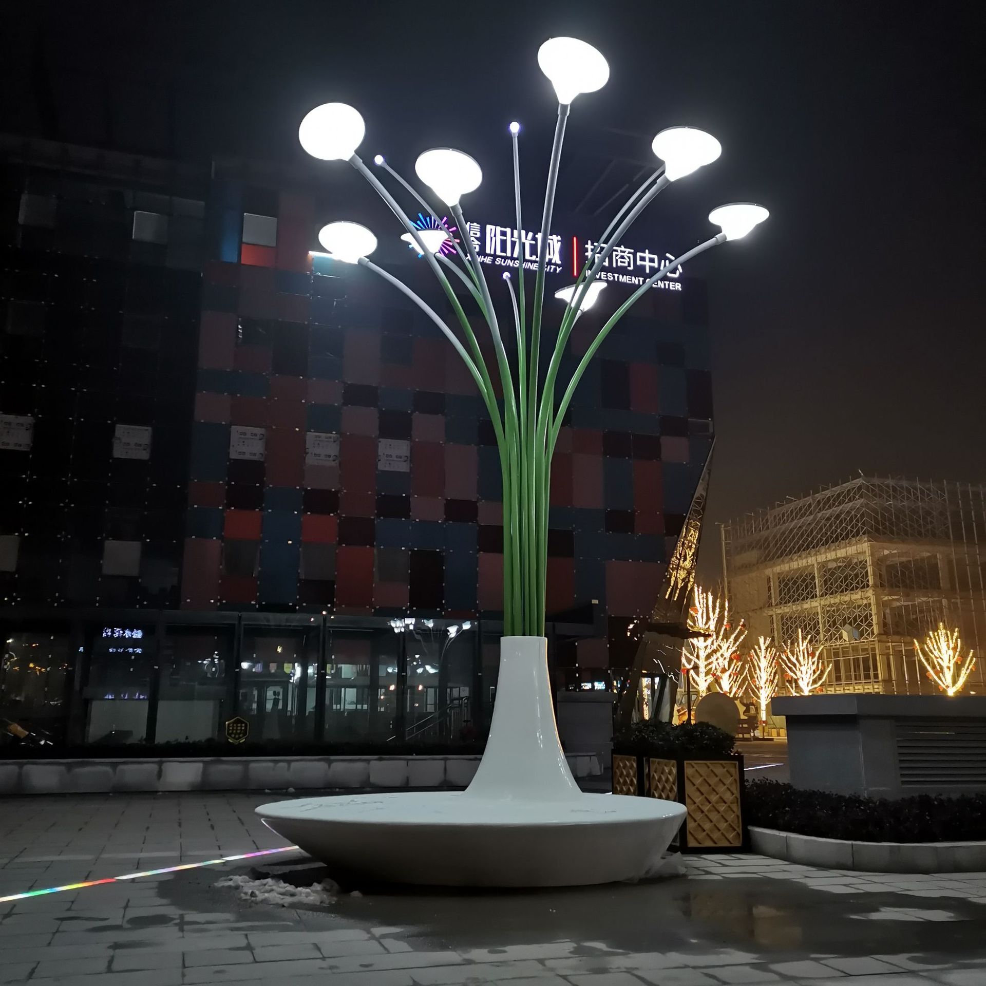 6米景观发光树道路景观灯亮化工程路灯广告灯箱 商场灯柱制作安装