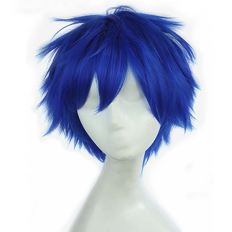 卡诺cosplay动漫假发 free男子游泳部 龙崎怜 蓝色翻翘短发203