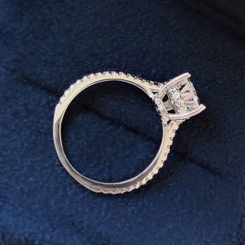 鸽子蛋钻戒 欧美时尚s925纯银镀金3克拉椭圆形水滴仿真钻饰戒指女