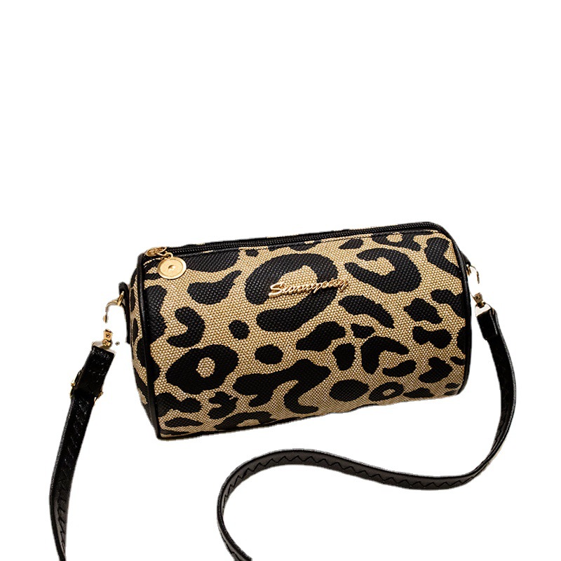 Women's Ladies Handbags2022 Vintage Leopard Print Pillow Bag Popular Cross-Border Wholesale Canvas Satchel