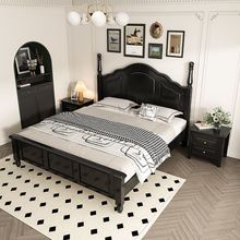 实木床简约现代乡村美式床1.5米家用单人床1.8米配床垫法式床头床