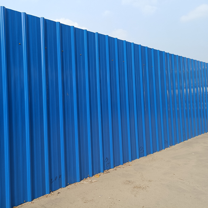 工程彩钢围挡施工挡板防水防雨铁皮瓦板棚顶工地临时隔离围蔽围栏