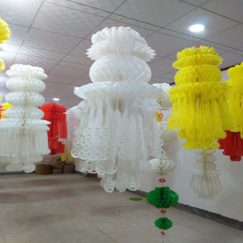 清明节挂纸灯笼祭祀用品灯笼蜂窝式上坟坟飘灯笼一件批发跨境热
