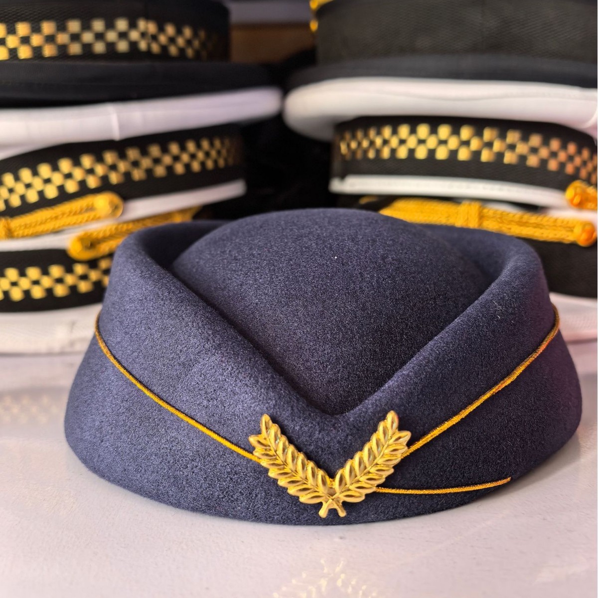 0成交0航空姐帽礼仪帽工作服学生帽海航空姐帽新款川航空姐帽子毛呢