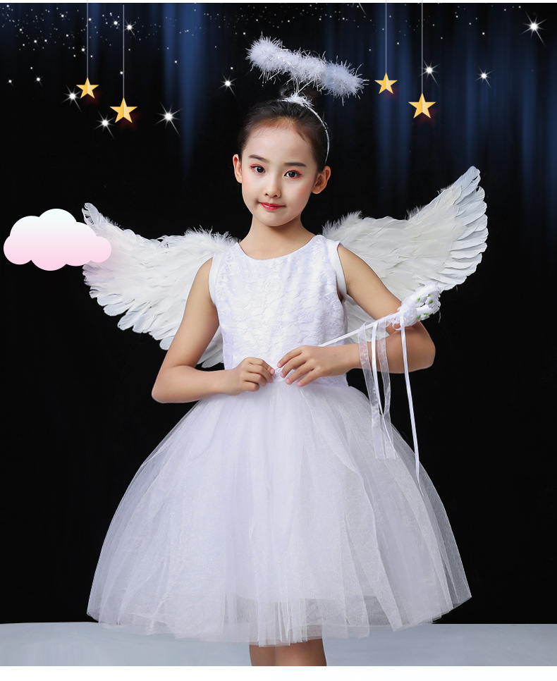 六一儿童合唱演出服幼儿小天使表演服天使翅膀公主蓬蓬纱裙礼服女