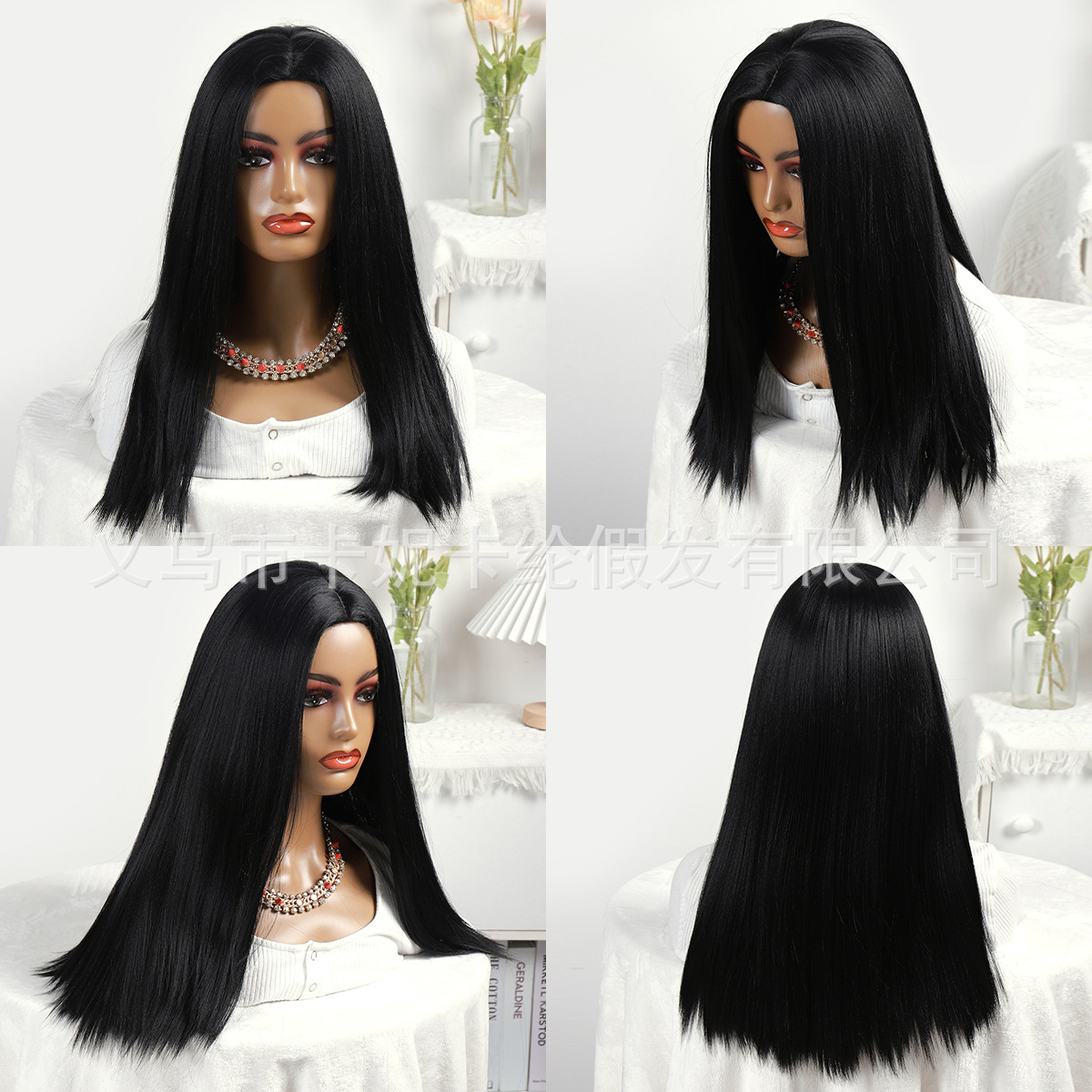 Foreign Trade Wig European and American Style Wig Female Chemical Fiber Front Lace Wig High-Temperature Fiber Head Cover Factory Direct Sales NEWLOOK
