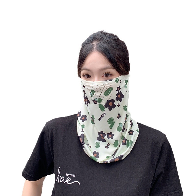 Summer Women's Korean-Style New Sun Protection Mask Ear-Mounted Neck Protection Breathable Sun Protection Uv Protection Veil Full Face Towel