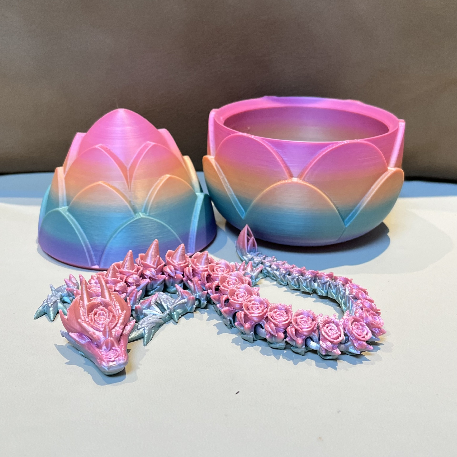 3d打印玫瑰龙多关节可动手办模型浪漫情人节礼物装饰摆件儿童玩具