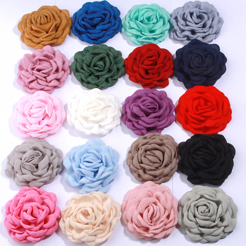 9cm Three-Dimensional Burning Edge Camellia Flower Caro Same Style Baking Side Hairpin Scratch Flower Diy Headdress Boutonniere Accessories