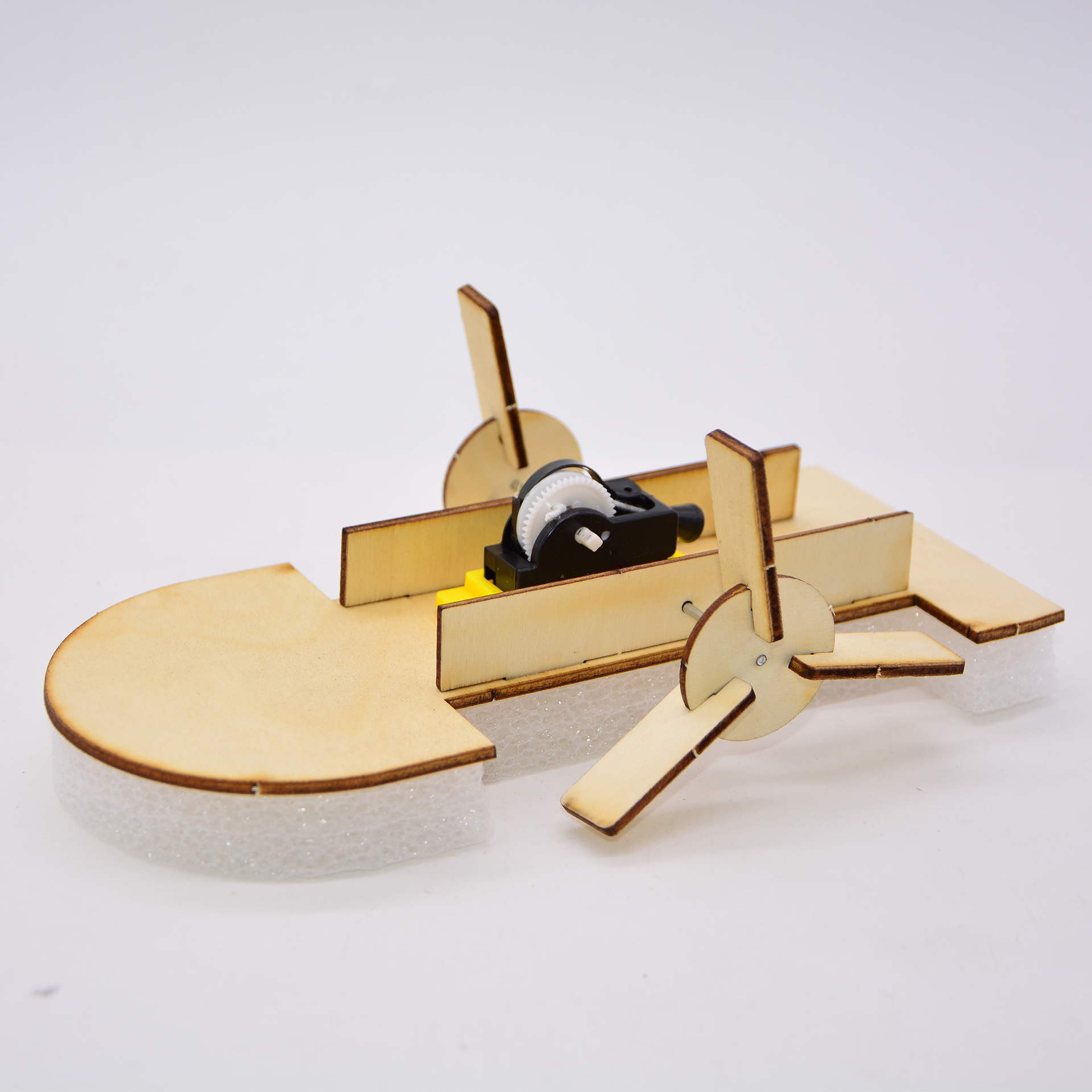 diy双桨明轮船拉线快艇中小学益智科技手工小制作轮船模型材料包