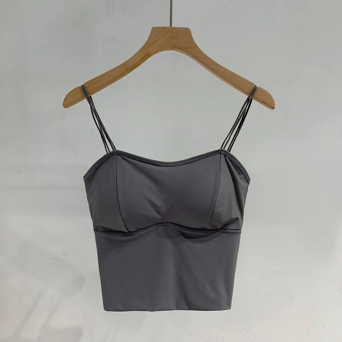 New Ice Silk Back Shaping Sling Vest with Chest Pad Comfortable Breathable Wrapped Chest Outer Wear Slim Fit All-Match Sports Underwear for Women