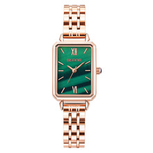时空品牌皮带手表女热卖网红小绿表抖音爆款定制石英表女士腕表