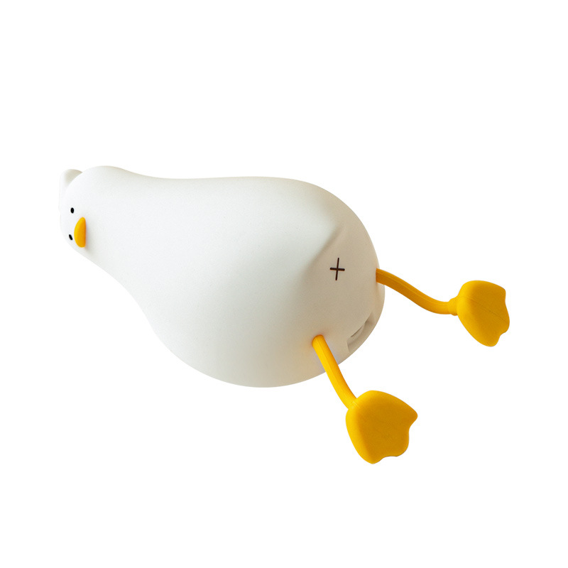 Lying Flat Turn-over Duck Night Light Fun Creative Silicone Led Night Light Usb Rechargeable Mobile Phone Holder Children's Gift