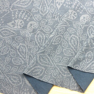 全棉色织双面提花连接布针织布猫头鹰浮雕色织提花双面布服装面料