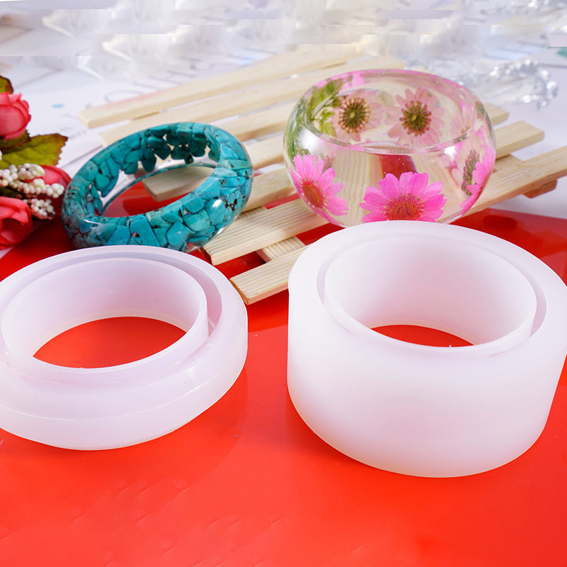 连衣diy水晶滴胶手镯模具 制作镜面宽面手镯硅胶模具现货批发