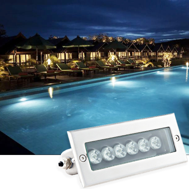 水底灯水池泳池射灯led低压防水灯涌泉灯台阶灯长条形嵌入式壁灯